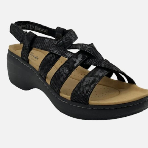 Clarks Collection Strappy Sandals Merliah Rose Black Interest - Picture 2 of 9